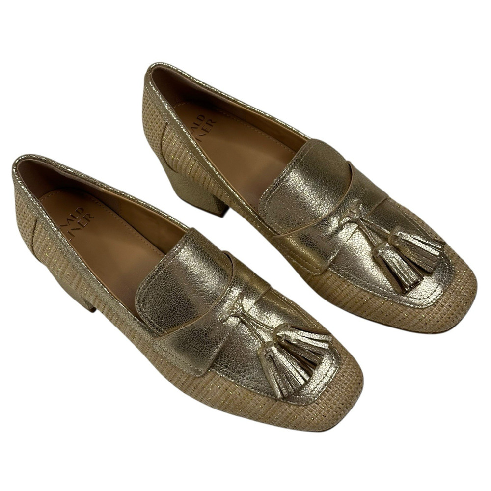 Donald Pliner Kressida Dress Loafer Pump Womens Size 8 Gold Metallic Tassel New